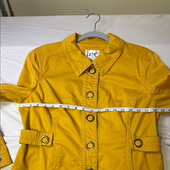 Live a Little Yellow Utility Jacket with Classic Lapel - Picture 7 of 8